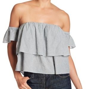 Lucky Brand Layered Ruffle Off-the-Shoulder Blouse